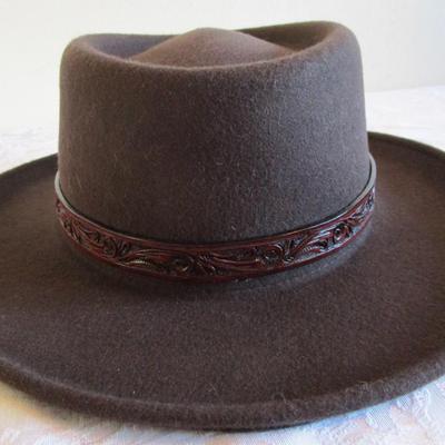 Eddy Bros Hat Co. Gambler Style rich brown felt hat, men's XL