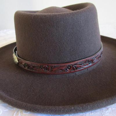 Eddy Bros Hat Co. Gambler Style rich brown felt hat, men's XL