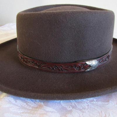 Eddy Bros Hat Co. Gambler Style rich brown felt hat, men's XL