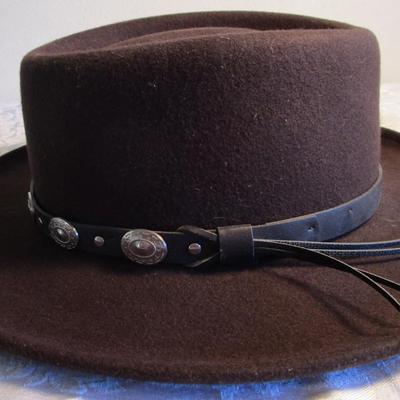Eddy Bros Hat Co. Gambler Style rich brown felt hat, men's XL