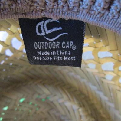 Outdoor Cap, 3 straw hats with visors one size fits most