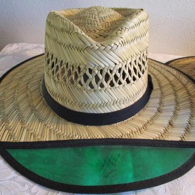 Outdoor Cap, 3 straw hats with visors one size fits most