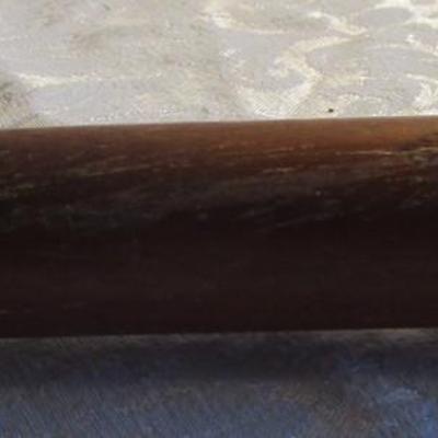 Old Man wood carved walking stick with purple quartz stone on  top