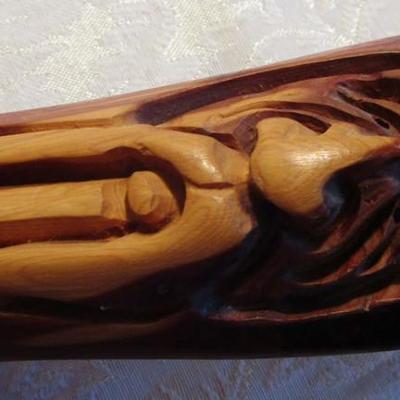 Diamond Willow Old Man wood carved walking stick