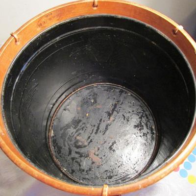Vintage Old Drum Shop decorative trash can