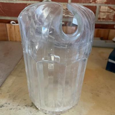 Ribbed glass pitcher