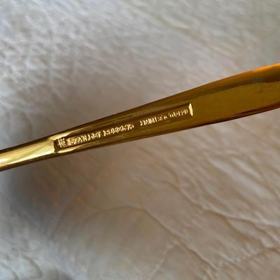 Gold electro plated tray and butter dish