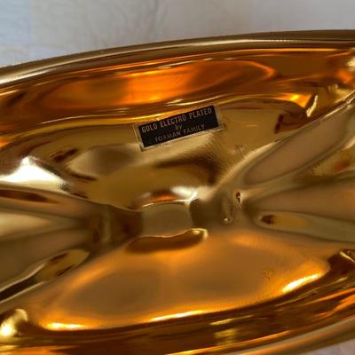Gold electro plated tray and butter dish