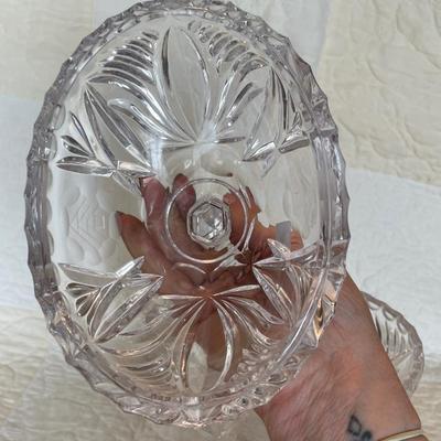 Tall pedestal covered candy dish