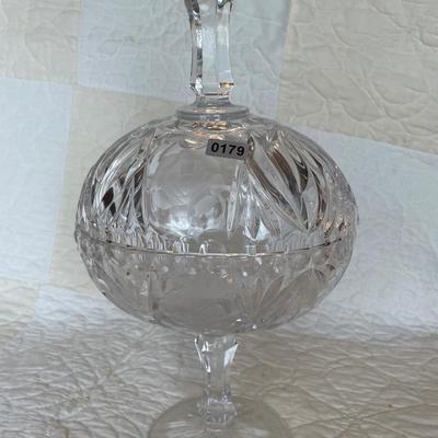 Tall pedestal covered candy dish