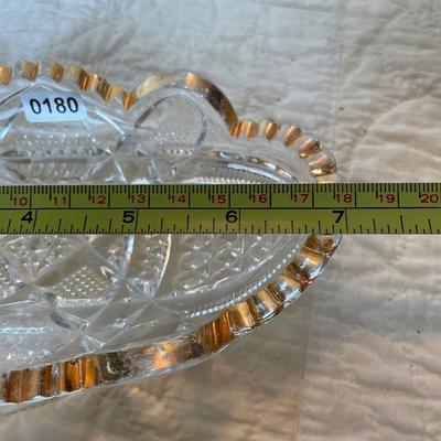 Pickle dish scalloped gold edge