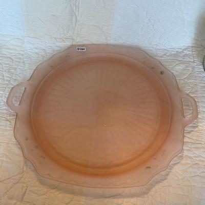 Anchor Hocking Mayfair open rose-cake plate