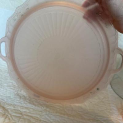 Anchor Hocking Mayfair open rose-cake plate