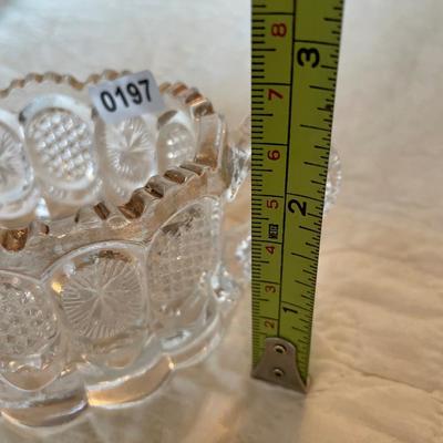 Press glass gold trim creamer