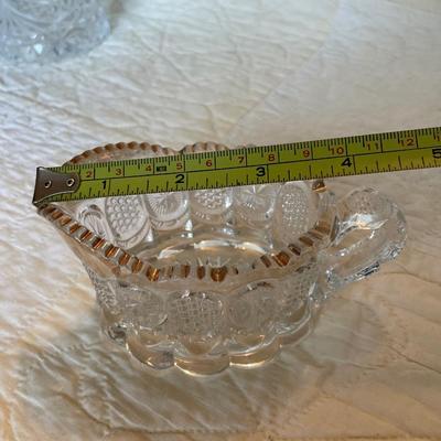 Press glass gold trim creamer