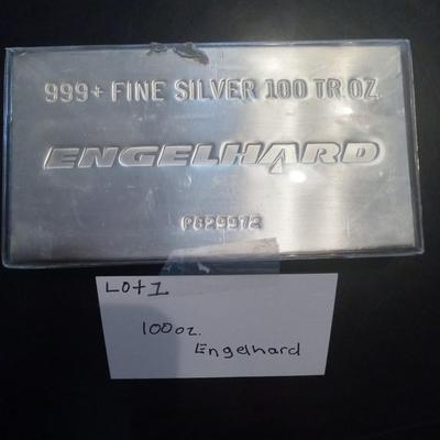 .999 + Fine Silver 100 TR. Oz Silver bar