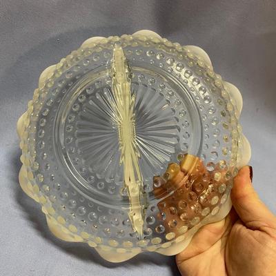 Fenton hobnail divided dish