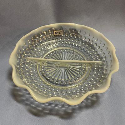 Fenton hobnail divided dish