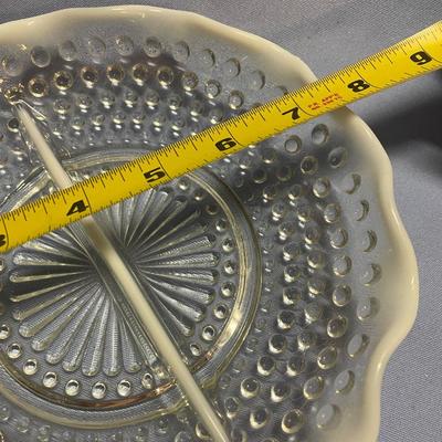 Fenton hobnail divided dish