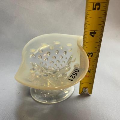 Fenton opalescent cornucopia vase