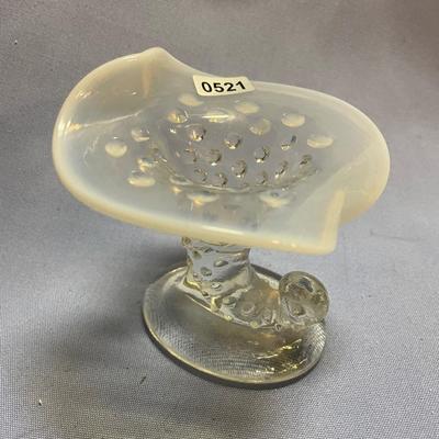 Fenton opalescent cornucopia vase