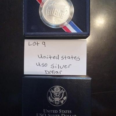 1991 USO Silver dollar
