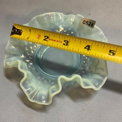 Fenton ruffled hobnail bowl