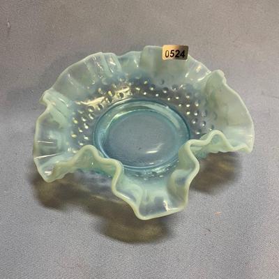 Fenton ruffled hobnail bowl