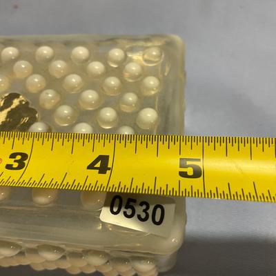 Fenton moonstone hobnail trinket box