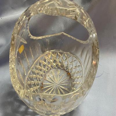 Basket-crystal-hand cut etched Violetta glass