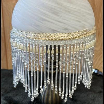 Vintage frosted glass boudoir lamp