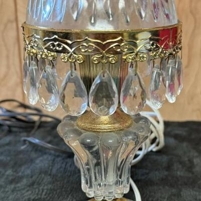 Vintage Michelotto style Holland cut crystal boudoir lamp