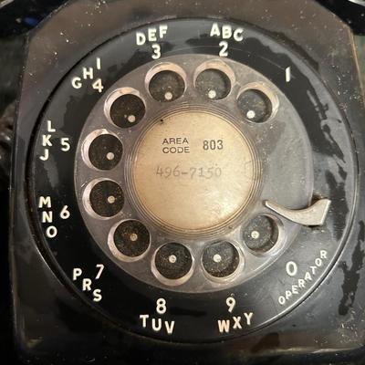 Vintage black rotary dial phone