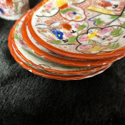 Beautiful vintage Japanese porcelain “Geisha Girl” tea cup set 22 pc total