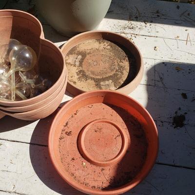 Large Lot of Plastic Pots, Trays, Water Can and Water Bulbs (D-KD)