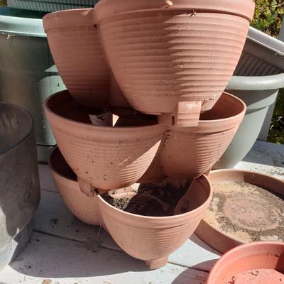 Large Lot of Plastic Pots, Trays, Water Can and Water Bulbs (D-KD)