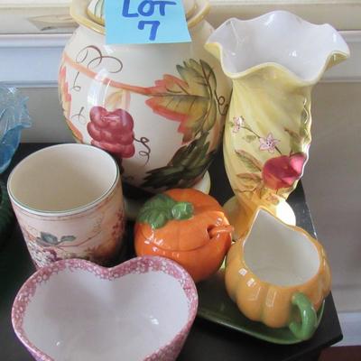 Lot 7 - Ceramic Vase's & Bowls with and without tops