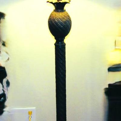 Lot 19-Iron Standing Palm Tree Floor Lamp
