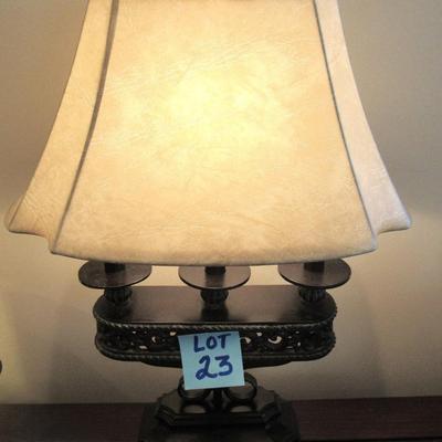 Lot 23-Three Light Lamp
