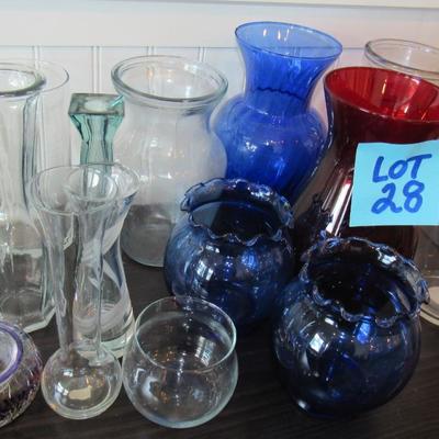 Lot 28-Large Glass Vase Lot