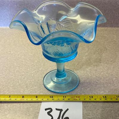 Iridescent Turquoise Grape Compote Candy Dish
