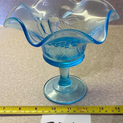 Iridescent Turquoise Grape Compote Candy Dish