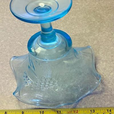Iridescent Turquoise Grape Compote Candy Dish