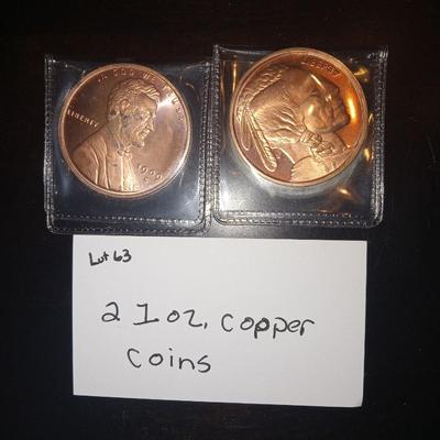 2 1 oz copper coins