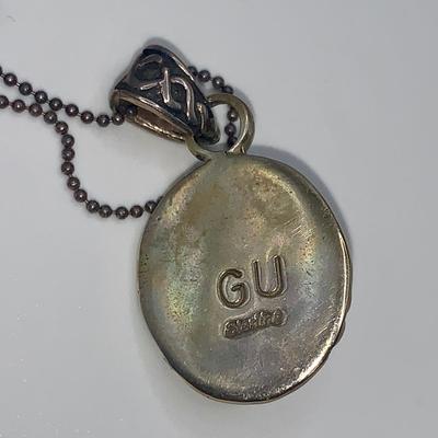 Vintage Sterling Silver Necklace Marked “GU”