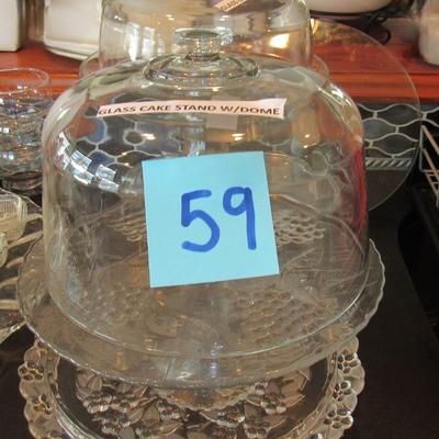 Lot 59-4 Glass Cake Stands Two W/Lids