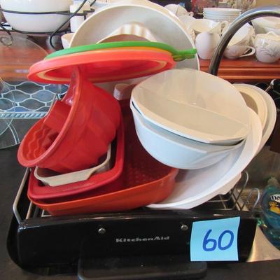Lot 60-Microwave Items and dish holder