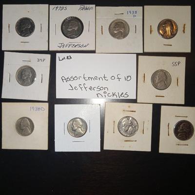 10 Jefferson nickles