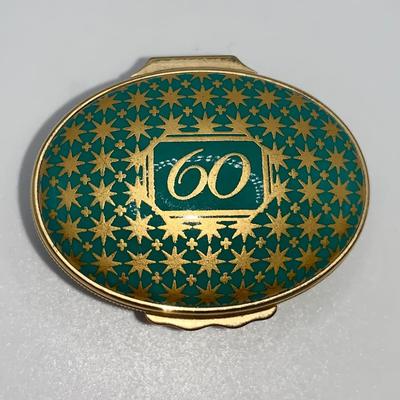 Vintage Halcyon Days “60” Trinket Box