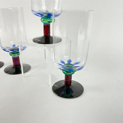 125 Set of Four Ice Tea Kosta Boda Handpainted Glasses